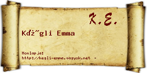 Kégli Emma névjegykártya